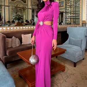 Paco Rabanne Purple Dress with Silver Accent